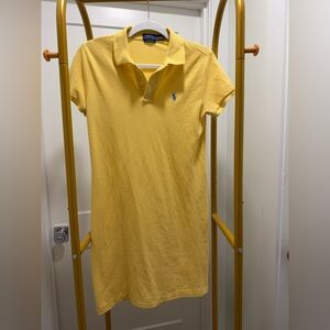 Ralph Lauren Sunny Yellow Polo Dress with Blue Pony size S